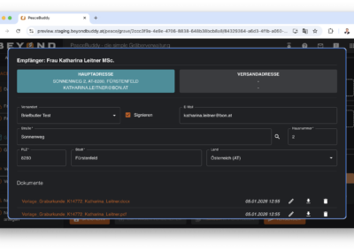 Anpassen der Versandinformation