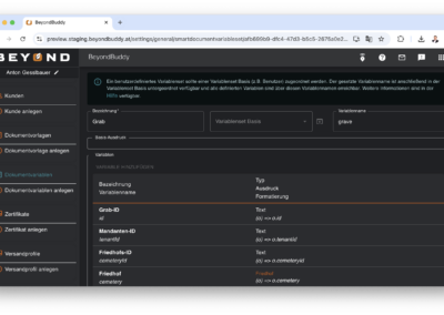 Dokumentvariablen Übersicht