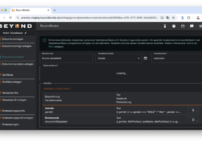 Dokumentvariable Anrede